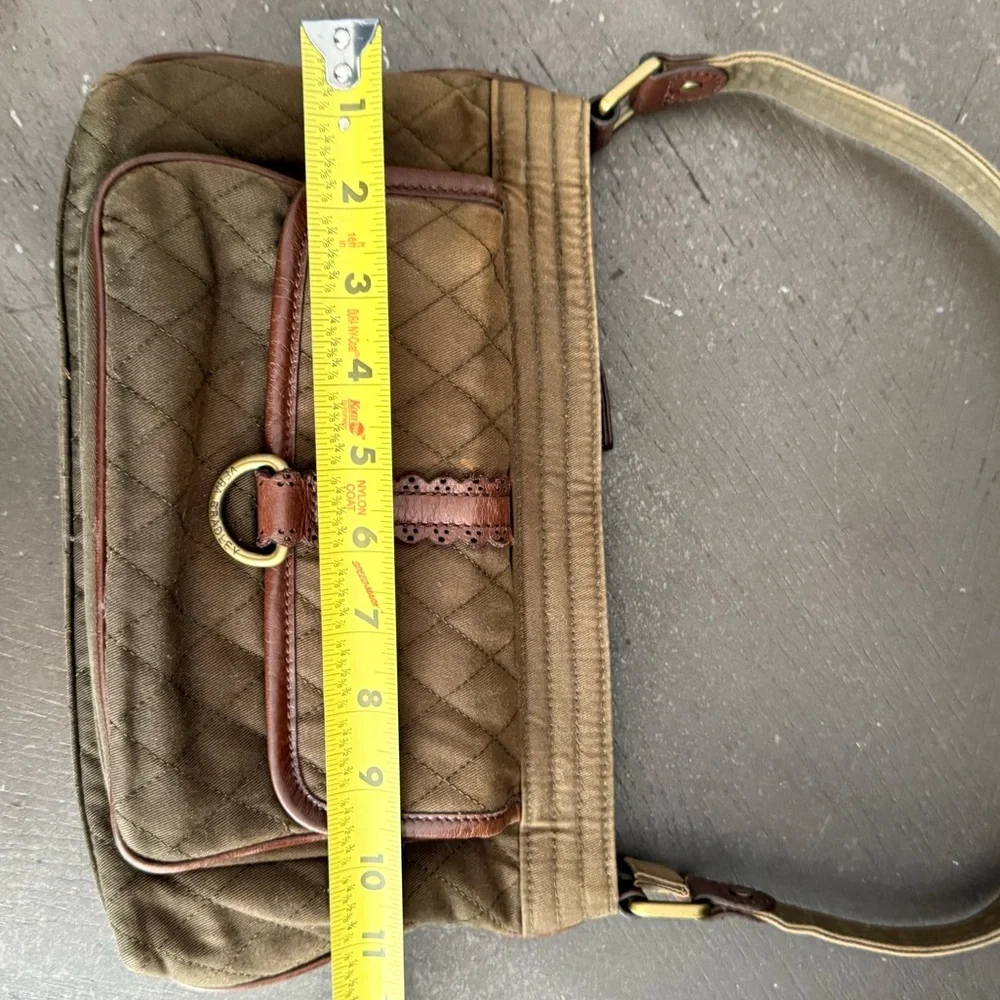 Vera Bradley Middleton Olive Khaki Quilted Shoulder Bag Satchel Set Rare Y2K